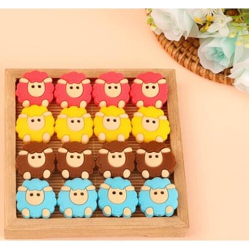Kovict 50/100 Pcs Cartoon Little Sheep Animal Pacifier Clip Accessories Baby Teether BPA Free DIY Pacifier Chain Toys