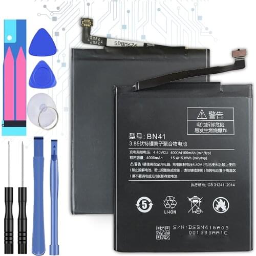 BN41 Battery For Xiaomi Redmi Note 4 Note4 MTK Helio X20/ Redmi Note 4X Note4X Pro 4G 64G Battery BN 41 BN-41 4100mAh Track Code