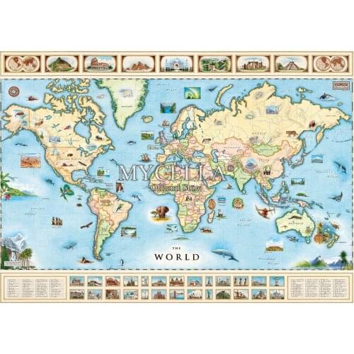 5D Diy Diamond Painting Animal World Map Christmas Diamond Mosaic Rhinestone Diamond Embroidery Cartoon Home Decor Posters Gift