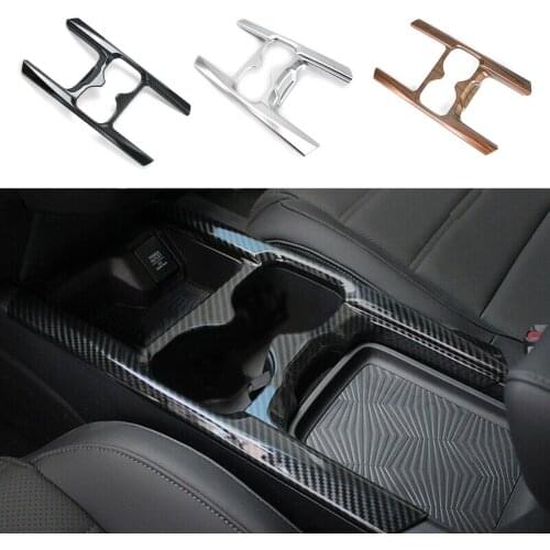 Carbon Fiber Style Auto Water Cup Holder Cover Trim Frame ABS For Honda CR-V 5th 2017 2018 2019 CRV 17 18 19