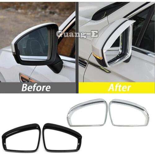 For Volkswagen Tiguan L TiguanL MK2 2016 2017 2018 2019 2020 Rear Rearview Side Glass Mirror Frame Rain Shield Sun Visor Shade