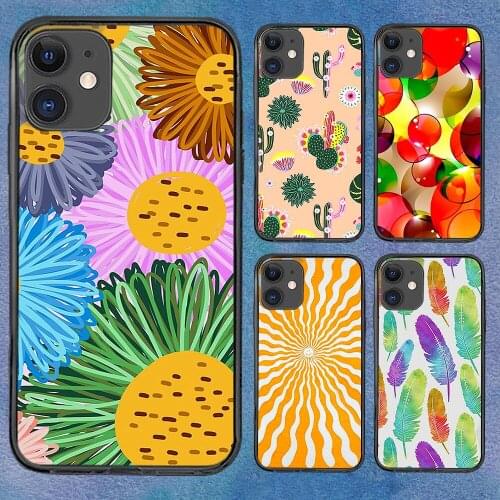 Flower Color Gift Phone Case For Iphone 11 6 Mini Pro XS Max X XR 7 12 Plus Soft TPU Cover 12Pro 11Pro 12Mini