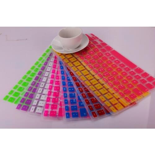 Colorful EU Spanish Letter Silicone Keyboard Protector Cover Skin Film For Apple Mac MacBook Pro 13 15 17 Air Retina 13