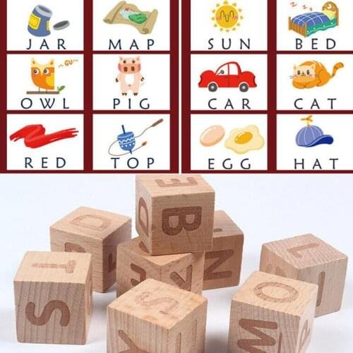 Wooden Digital Shape Numbers Letters Montessori Blocks Words Spelling Toy Education Matching Early Education Teaching Math Toys