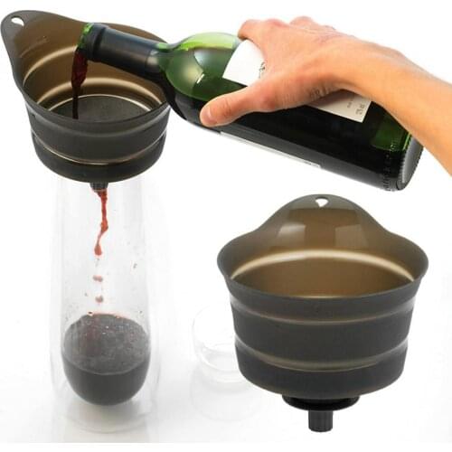Red Wine Filter Collapsible Barware Silicone Brew Basket Strainer Beer Decanter Multi-Purpose Wine Aerator Bottle Pourer Topper