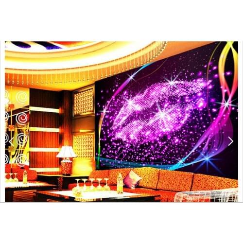 Customized 3d photo wallpaper 3d wall mural wallpaper Crystal bar KTV lip prints background wall paper living room decoration