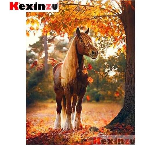 Full Square/Round 5d Diamond Painting-Pony under the tree-3d Embroidery Cross Stitch Mosaic Full Picture Of Rhinestone Decor Y11