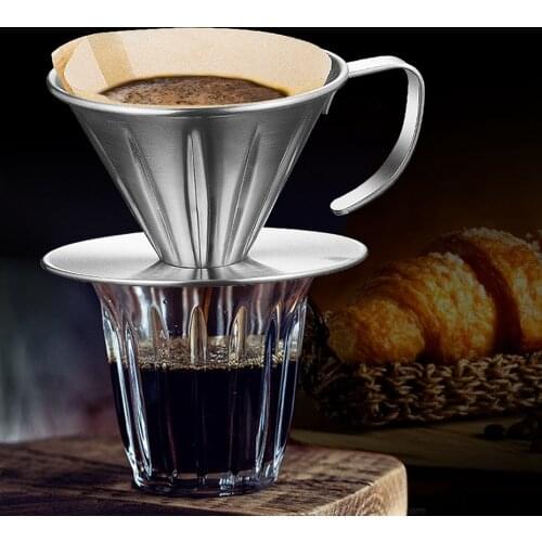 Stainless Steel Coffee Filter Holder Reusable Coffee Filters Stand Coffee Filter With Handle Kitchen Coffee Dripper Tools