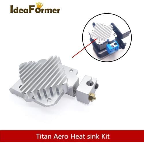 3D Printer Titan Aero V6 Upgrade Heat sink Kit With Heating block& Nozzle& Throat for 1.75/3.0mm Titan Aero Extruder Hot End