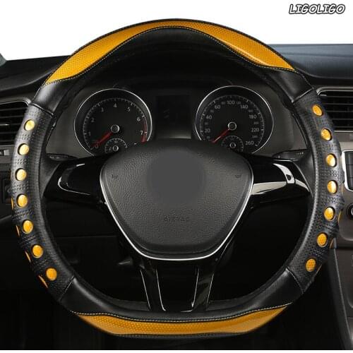 LIGOLIGO Microfiber Leather Car Steering Wheel Cover For Renaults Duster Megane 2 3 koleos Logan sandero Scenic 2