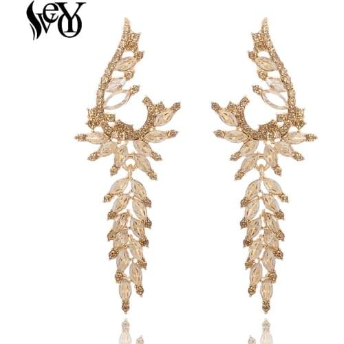 VEYO Crystal Drop Earings Round Trendy Dangle Earrings for Women Fashion Jewelry Free shipping