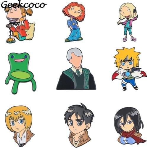 20pcs/lot J1909 Geekcoco Fashion Cartoon Anime Metal Enamel Pin and Brooches Lapel Pin Backpack Bags Badge Jewelry Kid Gift