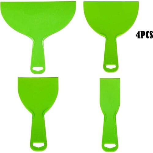 4 reusable plastic putty knife set scraper tools, paint scraper tools are used for decals, wallpaper, walls, cars and paint