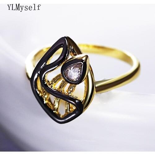 New elegant thin circle rings oval jewelry drop crystal cubic zirconia stones fast shipping vintage ring for women