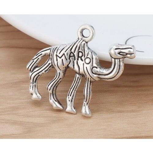 5 Pieces Tibetan Silver Desert Camel Charms Pendants for DIY Necklace Jewellery Making Findings Accessories 38x32mm