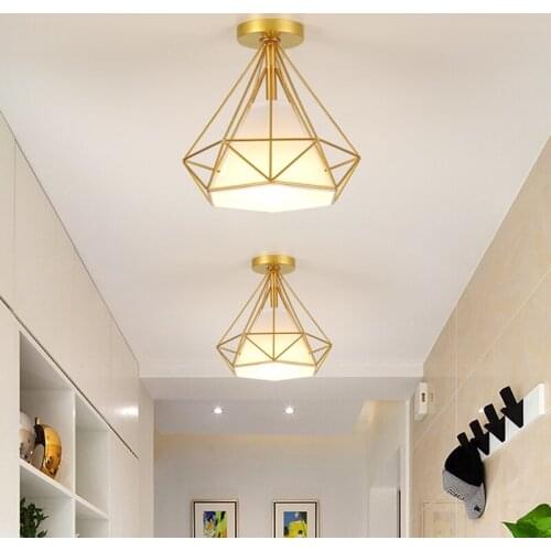 2021 New Diamond Metal Ceiling Lights for Bedroom Balcony Corridor Light Hallway Light Iron Balcony Aisle Light Ceiling Lamp