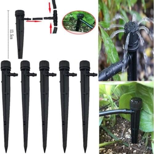 10PCS 8 Holes Adjustable Mini Sprinkler For 4/7mm Hose Watering Holder Dropper Farms Garden Micro Drip Irrigation