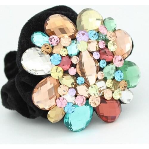 Fancy Crystal Hair Ties Rope - Elastic Ponytail Holder for Women Lady Trendy Hair Accessory Ornament Jewelry Tiara Bridal Party