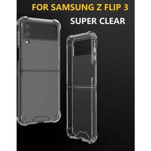 Luxury Fashion Transparent Shockproof Soft Silicone Case Cover For Samsung Galaxy Z Flip 3 Flip3 5G Luxury Airbag Clear Case