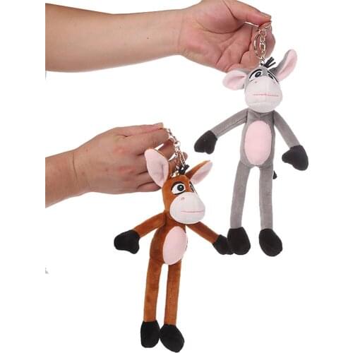 Cute Donkey Pendant Little Donkey Keychain Fun Plush Doll Children Toy Cute Stuffed Animal Backpack Pendant Plush Doll Keychain