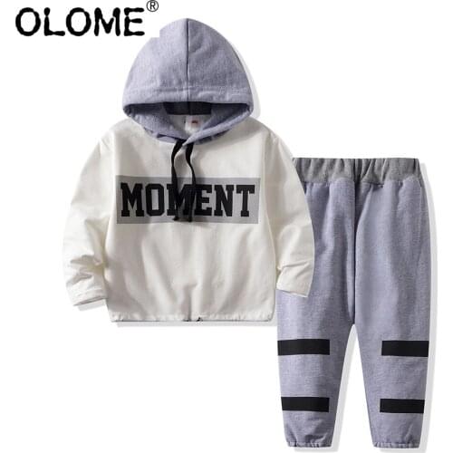 OLOME Kid Boys Sports Wear Oversized Children Hoodies Baby Girl Tracksuit Spring Toddler Pullover Sweatshirt Infant Sports Pants