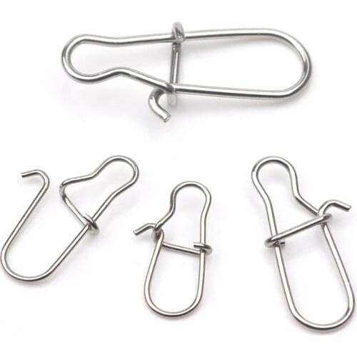 100pcs 000-5# fishing nice hooked snap Pin 304 Stainless Steel Fishing Barrel Swivel Lure Connector Accessories Pesca