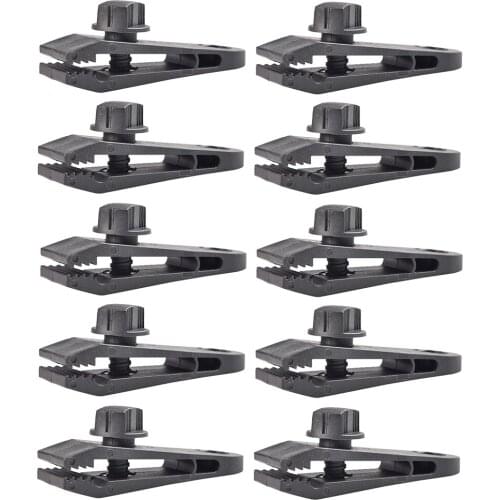 10pcs Tent Awning Clamp Tarp Clips Snap Hangers Camping Survival Tighten Tool