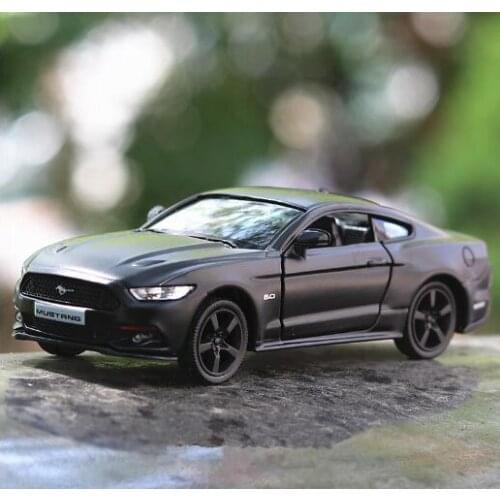 1:36 Scale Alloy Matte Black Mustang Pull Back Retro Car Toys Vehicle Simulation Alloy Car Model Home Deco Collection Gift Toy