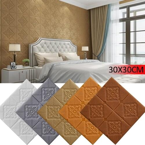 30X30CM 3D Wall Stickers Self Adhesive Foam Brick Bedroom Decoration Waterproof Wallpaper for Living Room Kitchen TV Backdrop