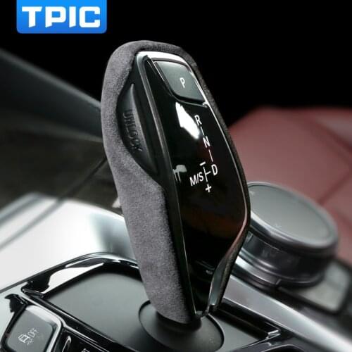 TPIC Alcantara For BMW X3 G01 6GT G30 G32 G11 G12 G01 G02 G08 5 7 Series Car Gear Shift Knob Cover Car Interior Accessories