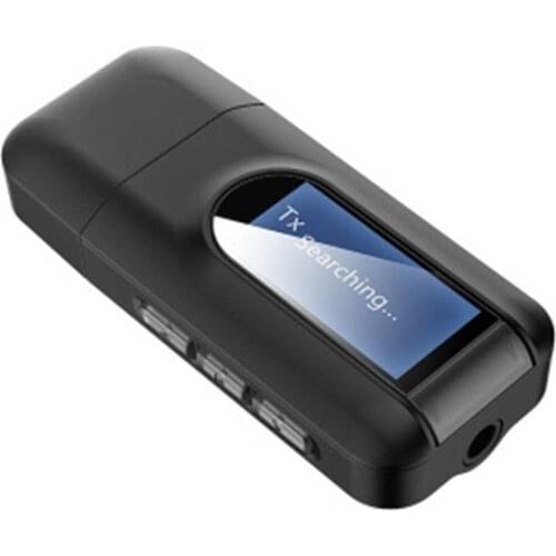 ANPWOO Bluetooth 5.0 Receiver Transmitter Wireless Audio with LCD Screen Adapter 3.5MM AUX Car Hands-free