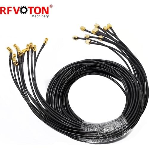 Free shipping 10Pieces rf connector SMA plug to elbow SMB female jack right angle for RG174 Cable Assembly