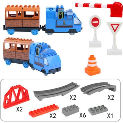 DIY Track Toy 63 Pcs Oversize Bricks Track Set Building Block Assembly Children Game Toys for Kids Educational Gifts