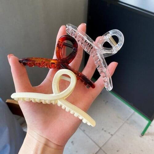 Korean Solid Big Hair Claws Elegant Frosted Acrylic Hair Clips Hairpins Barrette Headwear for Women Girls Hair Accessories