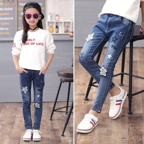 Girls Jeans 2018 kids Girls denim Pants Slim Skinny Kids Leggings Cotton Casual Children Girls Clothes 4 6 8 10 12 Year