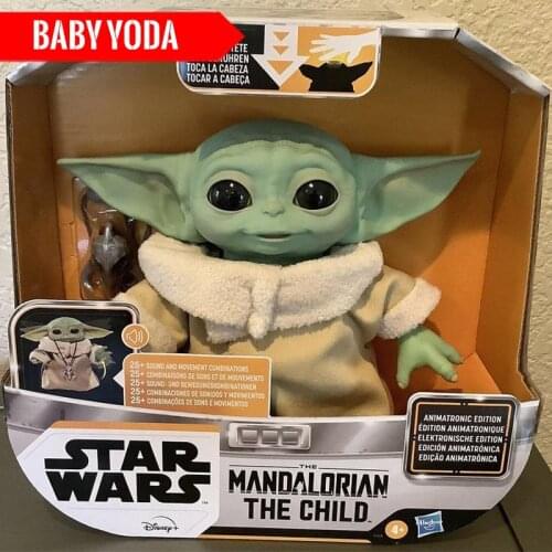 28cm Star Wars Man Action Figure Darorian Cute Yoda Baby Figma with Sound 11-inch Backpack Version Sounding Toy for youth