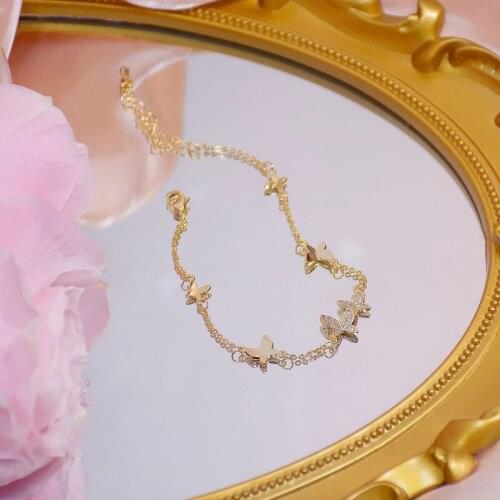 Classic Fashion Women Dreames Crystal Butterfly Bracelet 2021 Charm Women AAA Zircon Bracelet Elegant Bride Wedding Jewelry