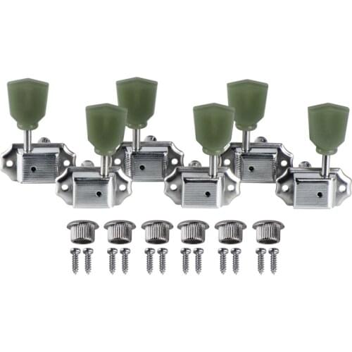 FLEOR Chrome Vintage Guitar Tuning Pegs Keys 3L3R Machine Heads Tuners for LP SG Style Electric Guitar Parts Replacement