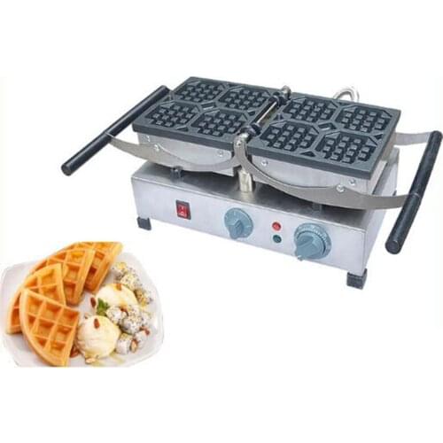 Commercial Rotating Style Waffle Baker Machine Non Stick Square Muffins Breakfast Iron Plate Electric Square Pan Waffle Maker