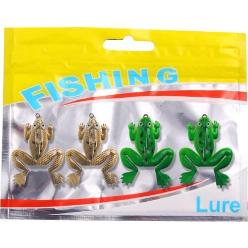 4pcs/lot 6cm 5.2g Soft Fishing Lure Artificial Fishing Silicone Bait Frog Lure with Hook Pesca Fishing Tackle Fishing Frog Lures