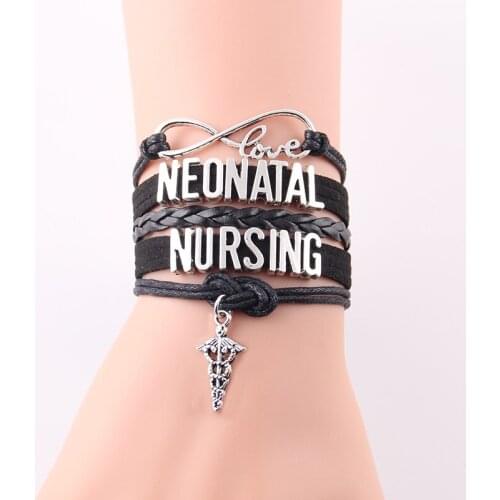 Little Minglou infinity love NEONATAL NURSING Bracelet medical charm men bracelets & bangles for women jewelry Drop Shipping