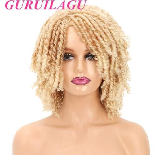 GURUILAGU Dreadlock Hair Wig Synthetic Wigs for Black Women African Braided Wigs Natural Cosplay Wigs Women Black Blonde 99J