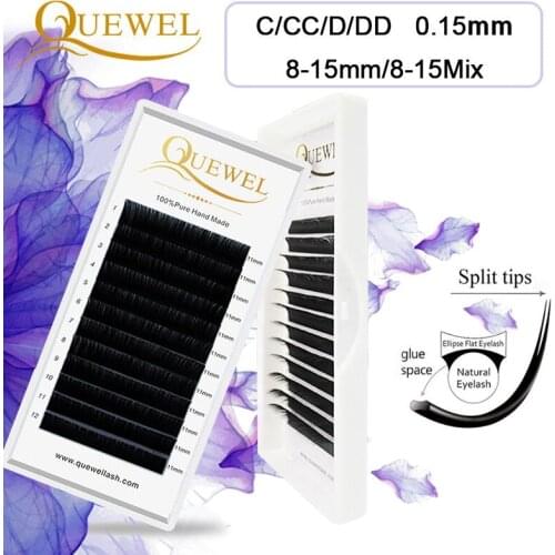 Flat Eyelash Ellipse Flat Lashes Profession with Split Tips Flat Lash Extension for Professionals Soft Silk Synthetic Flat Lash