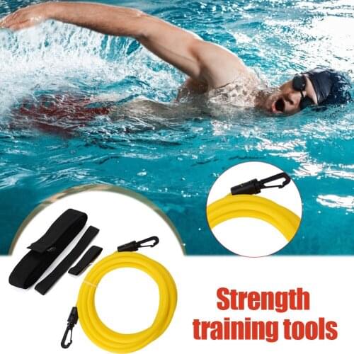 Adjustable Swim Training Resistance Elastic Belt Swimming Pool Exerciser Safety Rope Latex Tubes Swimming Training Rope Band