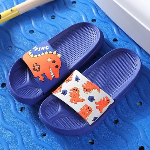 Childrens Slippers Summer Dinosaur For Boys Girls Slippers Eva Soft Bottom Non-slip Beach Sandals Kids Home Bathroom Flip Flops