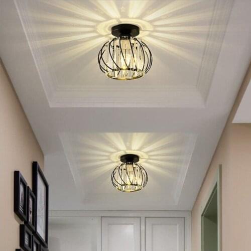 Led Crystal Aisle Lamp Corridor Balcony Ceiling Light Nordic Style Personality Creative Small Chandelier Entrance Lamps