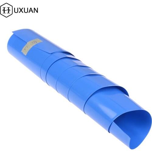 18650 Lipo Battery PVC Heat Shrink Tube Pack 30mm-85mm Width Insulated Film Wrap Lithium Case Cable Sleeve Blue Color