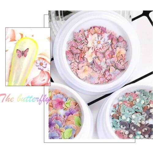 1Box Mix Dried Flowers Nail Decoration 3D Natural Dry Flower Stickers DIY Creativity Nail Art Decals Polish Manicure Accessories