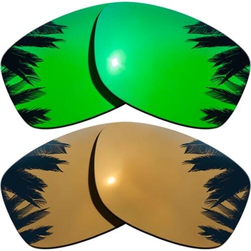 Green Mirrored & Bronze Gold Mirrored Polarized Replacement Lenses for Jupiter Squared Frame 100% UVA & UVB