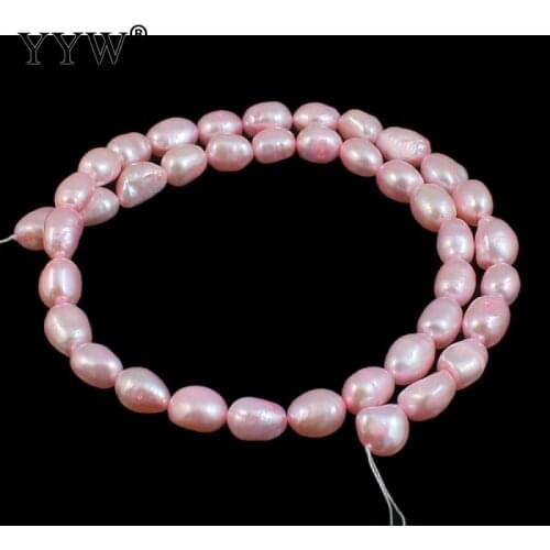 Baroque High Quality Pearl For Diy Women Elegant Necklace Bracelet Jewelry Making Cultured Freshwater Pearl Beads Pink 8-9mm